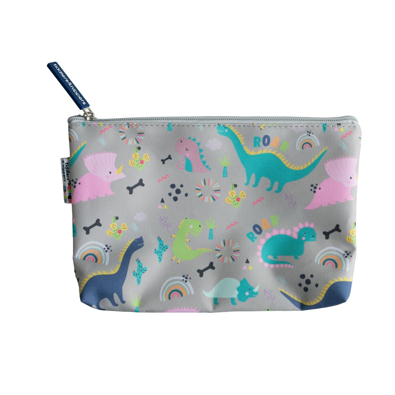 Tiddler Grab & Go Pouch | Multi-Purpose Bag | Pencil Case | Ideal for Medicines, Stationary, Snacks, Wipes, Dummies, School, Nursery, Holidays, Travel & Much More! (Dinky Dinos)