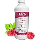 Buried Treasure Fulvic Mineral Complex - 32oz, Natural Raspberry Flavor with Over 70 Plant Derived Minerals Non-GMO Electrolyte Replacement Vegetarian Safe Daily Essential and Trace Minerals