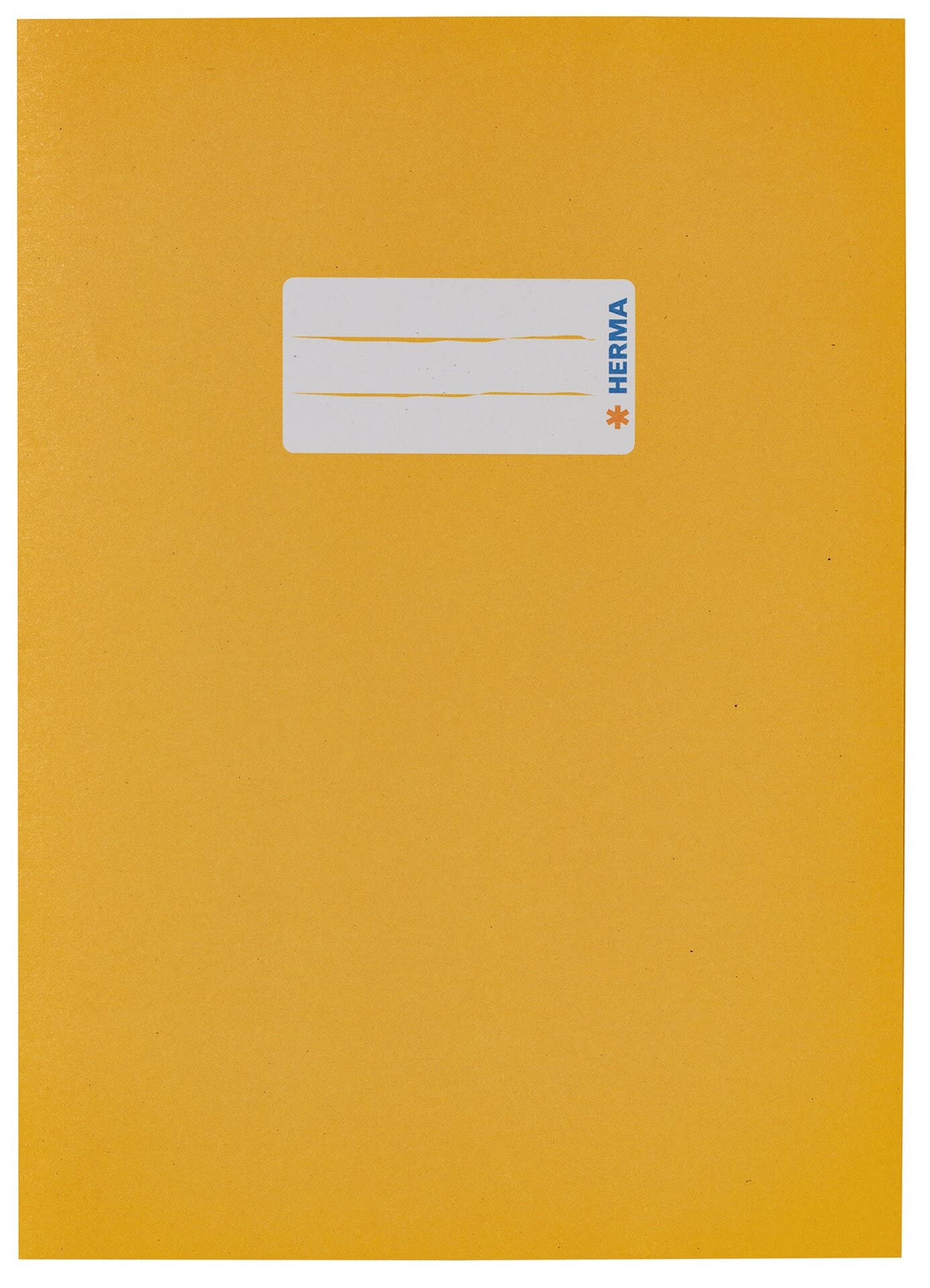 HERMA Paper Exercise Book Cover A5, with Inscription Field, Made of 100% Recycled Paper, Slip on Cover Jackets for School, Yellow
