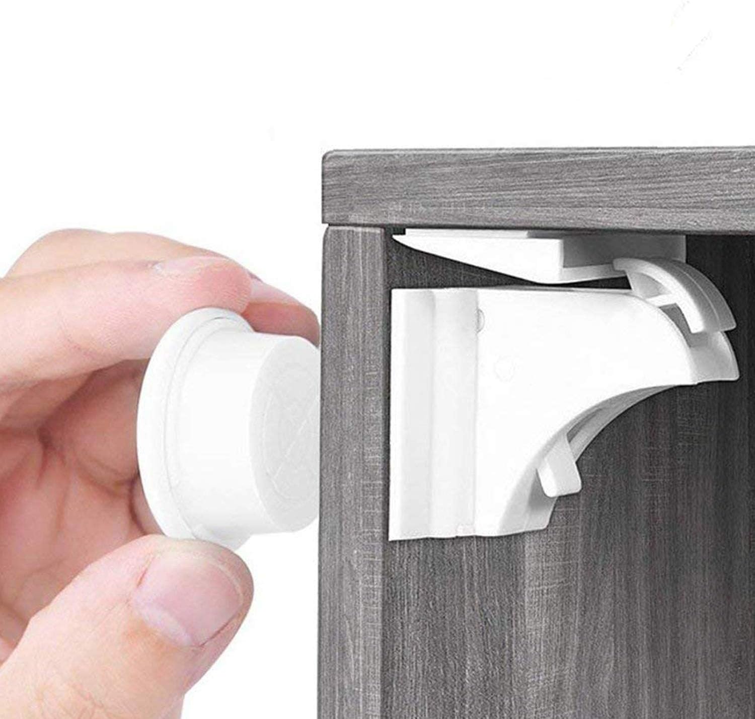 Cosy Companions™ Child Safety Magnetic Cupboard Locks (16 Locks + 2 Keys), No Tools Or Screws Needed, Baby Safety Locks for Cabinets and Drawers