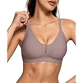 OEAK Womens Comfortable Bras Wireless Bras Push Up Bralettes Scalloped Mesh Bras Seamless Tshirts Bras Deep V Everyday Bras