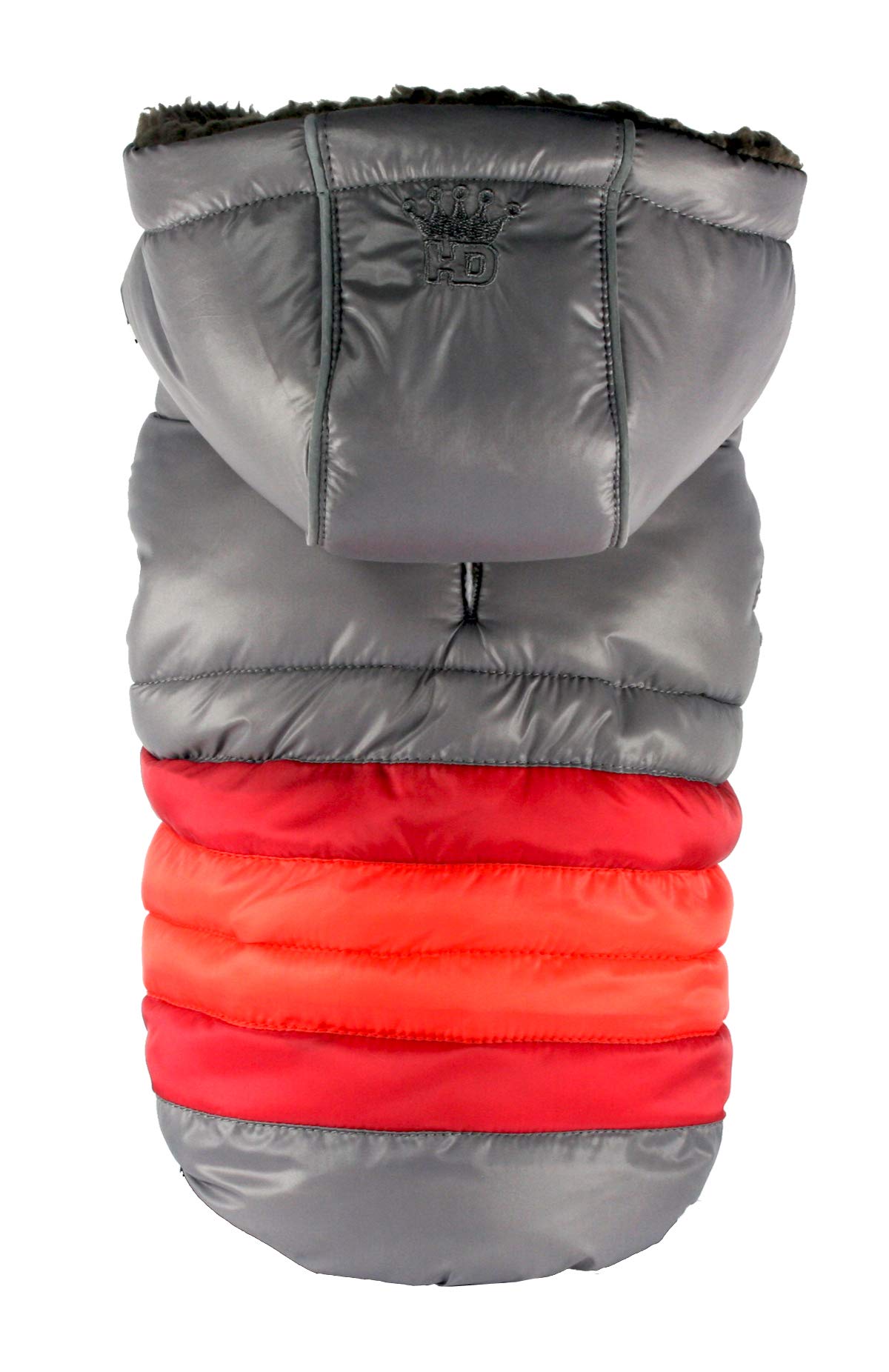 Hip Doggie HD-5STGY-M Soft Stripe Puffer Coat Grey M