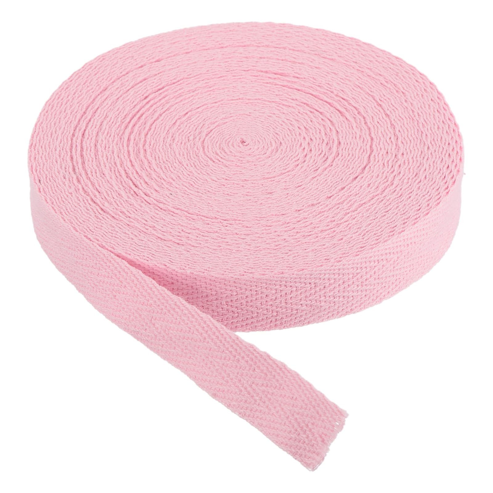 PATIKIL Cotton Twill Tape 15mm(5/8") 9m(10 Yards) Cotton Ribbon Bias Binding Tape Herringbone Webbing Trim for Sewing Gift Wrapping DIY Light Pastel Pink
