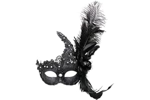 Thmyo Feather Masquerade Mask,Venetian Costume Christmas Party Mask.