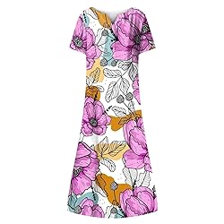 Short Sleeve Sundresses for Women Women's 2024