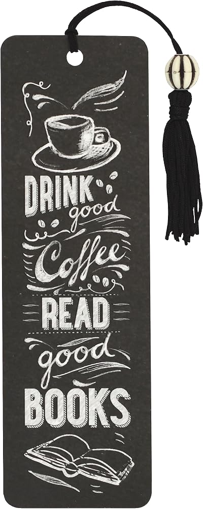 Peter Pauper Press Coffee & Books Beaded Bookmark with Tassel