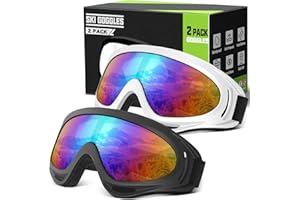 OXG 2 Pack Snowboard Ski Goggles, UV Protection Winter Snow Sports Goggles for Kids Teens Adult