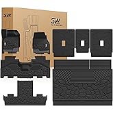 3W Floor Mats & Cargo Liner & Seat Back Mats for 2025 2026 Ford Expedition Max 7 Seats with 2nd Row Bucket Seats, All Weather TPE Full Set Floor Mats for Ford Expedition (Only Max)