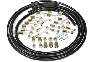Air Conditioning Hose and Fitting Kit - Includes 6.5ft #6#8#10 AC Hoses and Matching Beadlock Fittings, Universal Fit for Aut