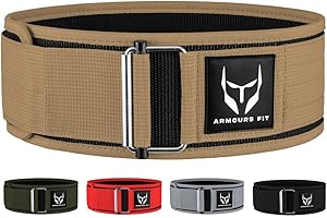 ARMOURS Weight Lifting Belts - Quick Self Locking 4" Premium Quality Weightlifting Belt with Padded Back Support for Men Wome
