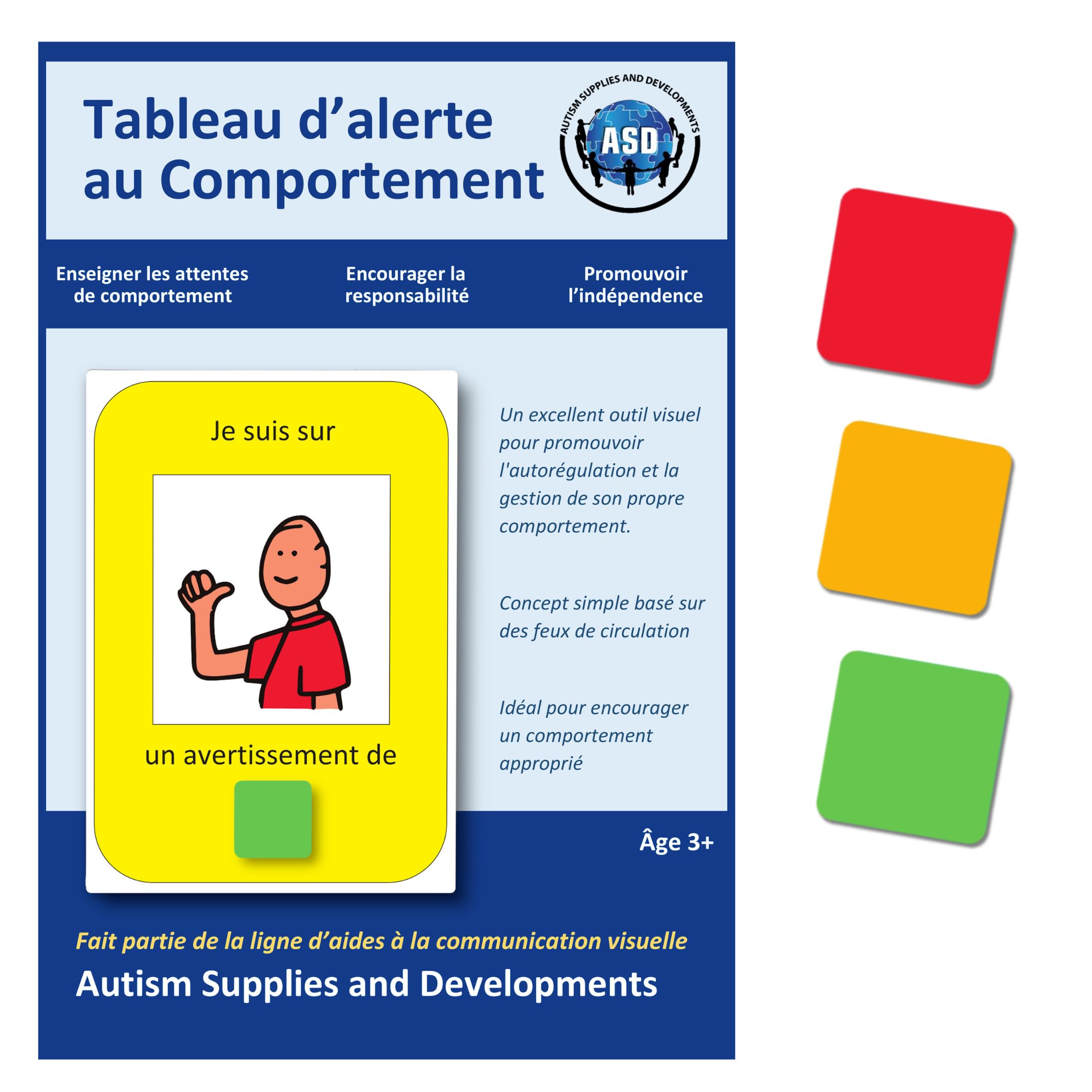 Plastic Visual Behaviour Warning Board (French)