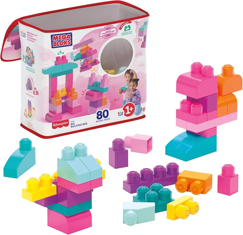 First Builders Bolsa Grande de 80 Bloques, Rosa