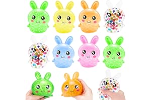 SUNPROUND 8 Pack Bunny Easter Stress Balls, Easter Basket Stuffers, Easter Egg Fillers, Squeeze Balls, Easter Egg Hunt, Party Favors Classroom Prizes