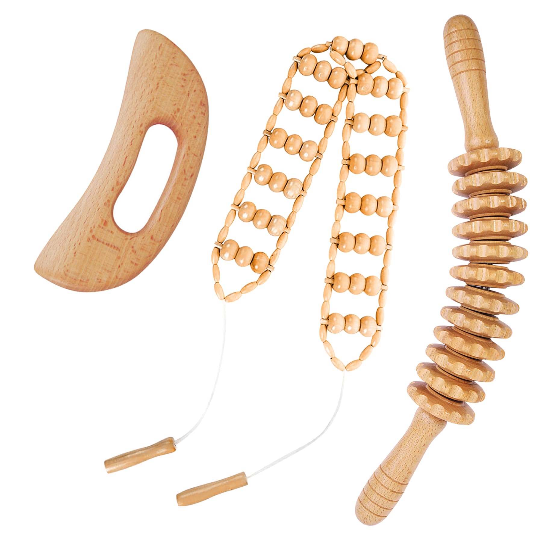 Photo 1 of Dukucr 3Pcs Wood Therapy Massage Tools Lymphatic Drainage Massager Wooden Massager Body Sculpting Tools for Maderoterapia,Anti-Cellulite,Pain Relief