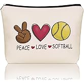 Girlly Softball Makeup Bag Christmas Gifts: Versatile Softball Themed Travel Cosmetic & Toiletry Organizer Pouch, Cute Softball Lover Gifts for Womens, Teen Girls, Daughters, Niece, Mom, Sister.