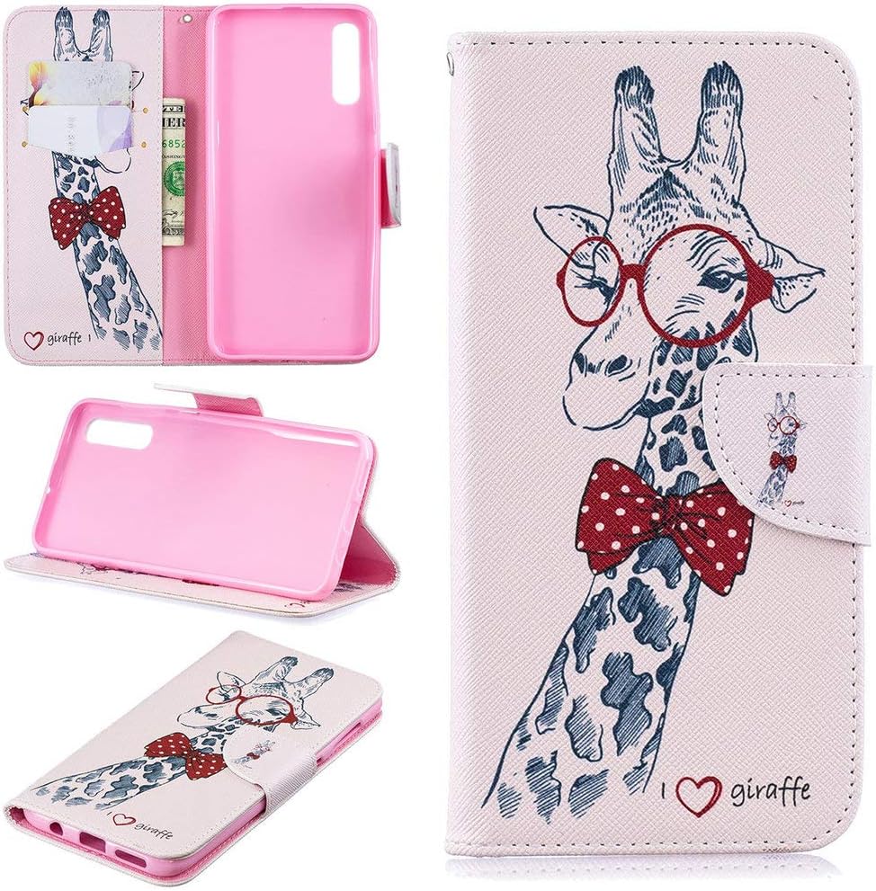 Samsung Galaxy A50 Case, SATURCASE Beautiful Pattern PU Leather Flip Magnet Wallet Stand Card Slots Protective Case Cover for Samsung Galaxy A50 (BO-7)