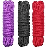 EYLEER 32 Feet Soft Durable Skin Friendly Cotton Silk Rope Cord for Cosplay DIY Craft All Purpose,Pack of 3 (Multicolors)