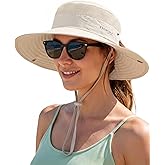 FURTALK Sun Hats for Women with Ponytail Hole Beach Hiking Summer Wide Brim Outdoor UV Protection Packable Bucket Safari Hat