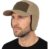 TOP-EX Waterproof Ear Flap Winter Baseball Cap, Warm Fleece Lined | winter hat cap, water resistant, fleece lining, flip-up ear flaps, curved brim, large sizes, snow, hunting, golf, outdoor