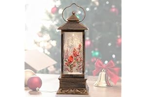 LITTLE GLEE Christmas Lantern with Music and LED, for Girls Kids Women Adults, Home Tabletop Holiday Decoration (Red Bird)