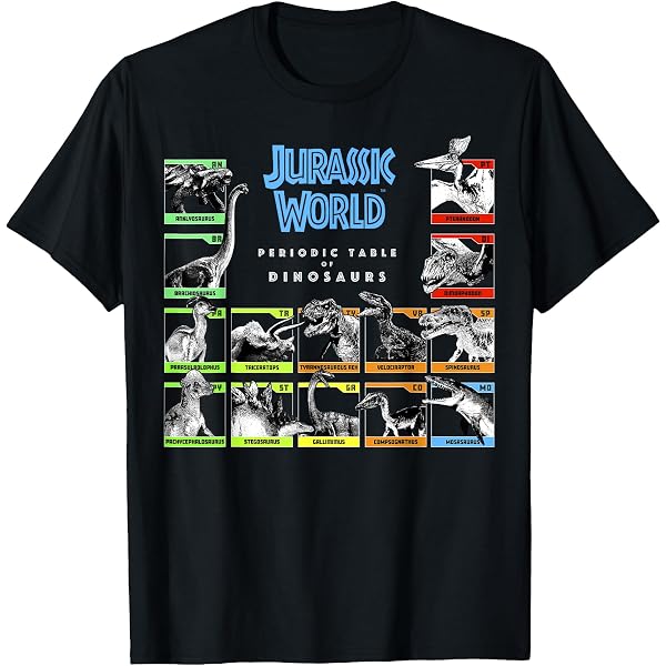 E*N様 dinoworks Jurassically Dyed L/S Tee Amazon.com: Jurassic World Neon Colorful Periodic Table Of