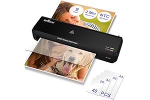 OFITECH 9 inch Laminator Machine with 40 Laminating Sheets, A4 Thermal Laminator with 2-Min Faster Preheat, Laminating Machine 8.5 x 11 for Office, School and Home Use, Auto Shut-Off, NTC Technology