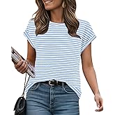 Summer Tops for Women Waffle Knit Tunic Shirts Cap Sleeve Knit Pullover Tank Top Fashion Clothing