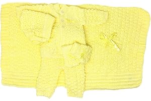 I&S Newborn Infant Baby 5 Pieces Knit Crochet Set Warm Winter Fashionable Layette Set Comfort Girls Boys Unisex