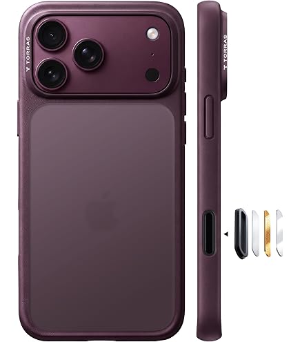 Amazon.com: TORRAS for iPhone 18 Pro Case Crystal Burgundy, Anti