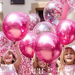 AULE Party Balloons Pack of 42 - Metallic Chrome