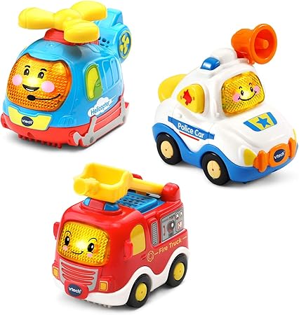 Amazon Vtech Go Go Smart Wheels スターターパック 警察車 消防車 ヘリコプター マルチカラー おもちゃ おもちゃ
