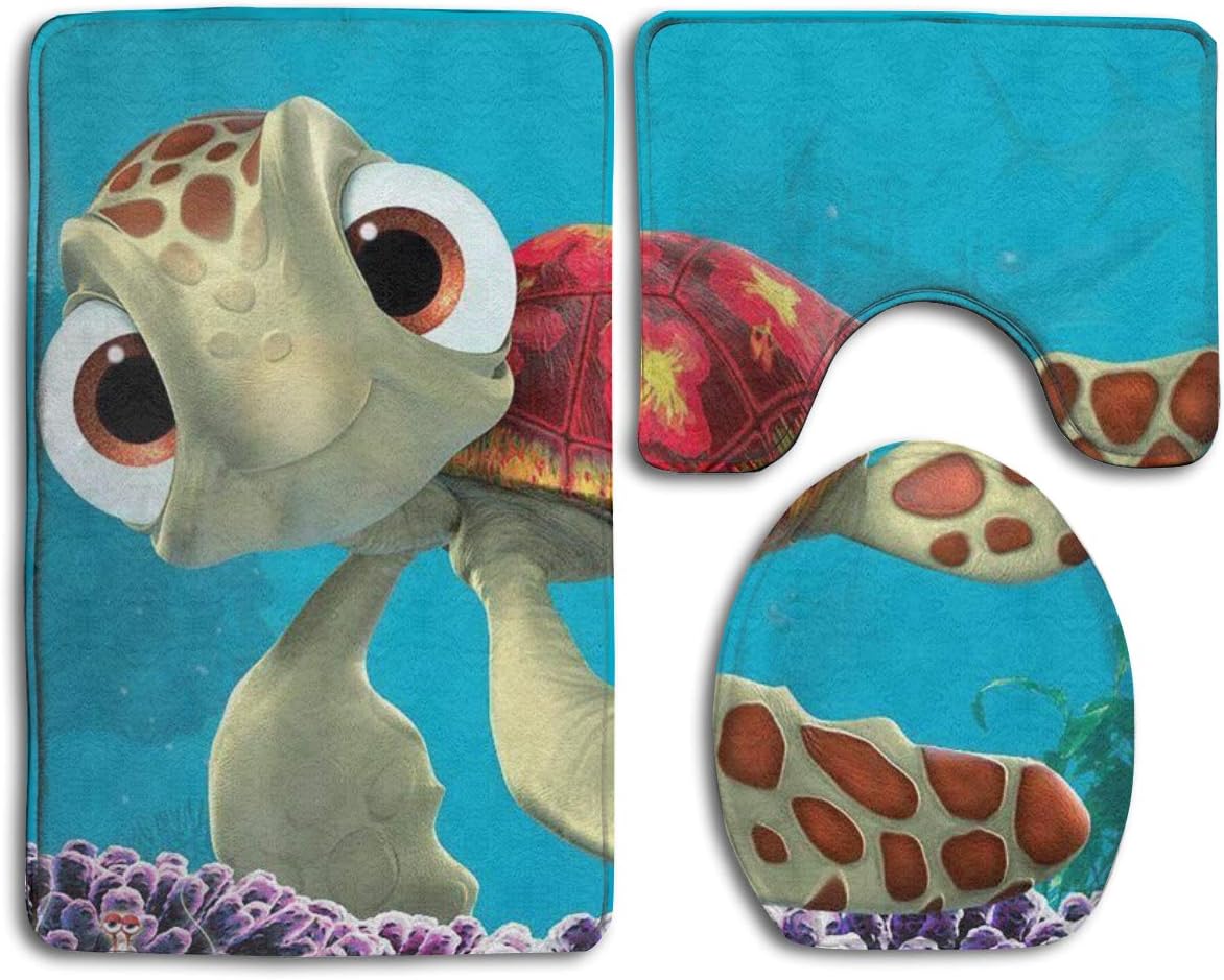 Happybeth Finding Nemo Sea Turtles Print Bathroom Rug Mats Set 3 Piece Non Slip Bath Rugs Toilet Seat Cover Contour Mat Amazon Ca Home Kitchen
