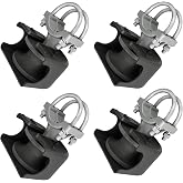 4Pcs Sliding Gate Rollers,Nylon Cantilever Roller,2-3/8"or 2-1/2"Gate Frame | 4" Round Post Chain Link Fence Parts, Cantilevered Rail Fence Gate Kit (Curved Cover)