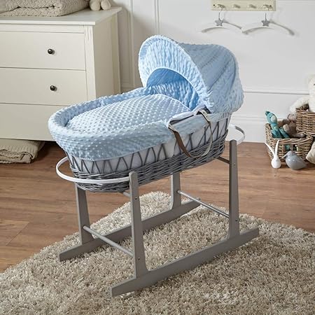blue dimple moses basket
