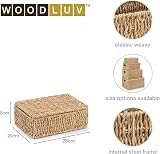 woodluv Seagrass Storage Box with Lidded Basket Natural Small view 6