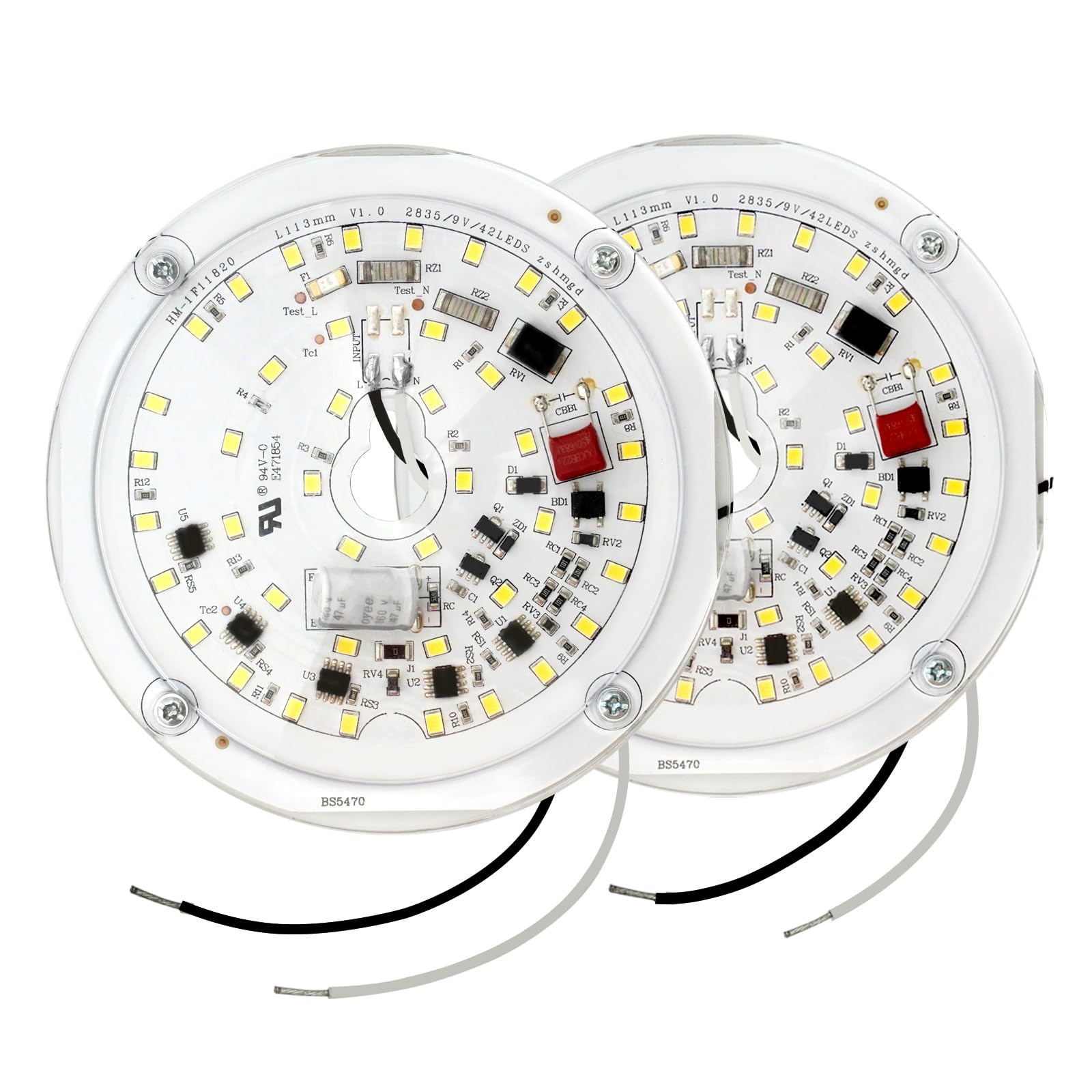 2 Pack LED Ceiling Fan Light Replacement Kit, Retrofit for Ceiling Lights, 15W 120V 5000K CRI90, Dimmable Engine for Pendant, Lantern