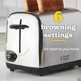 Russell Hobbs 2 Slice Toaster Perfect Toast Technology Brushed Stainless 850W view 2