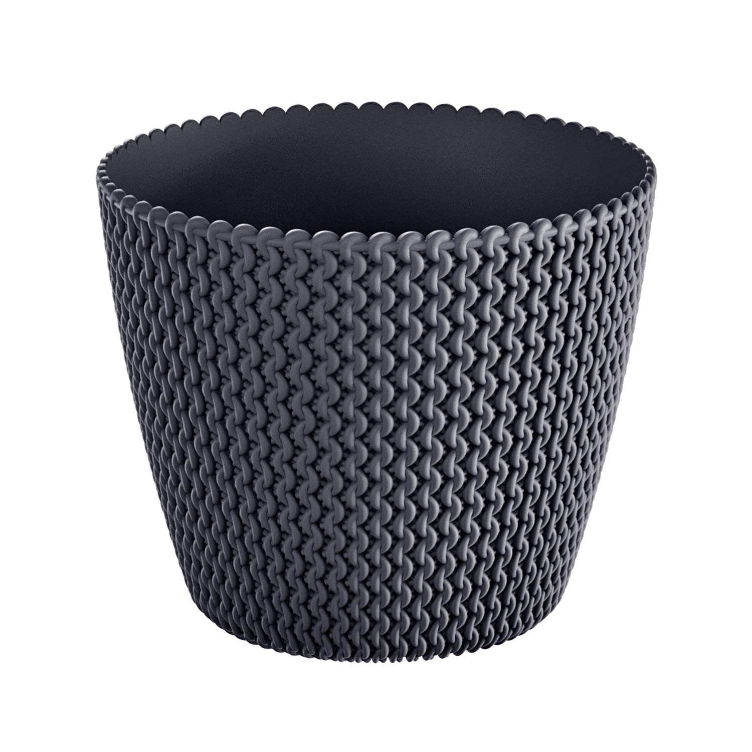 PROSPERPLAST Prosper SPLOFY Round Pot 5L Plastic Colour Anthracite 21.8 x 18.4 cm Flower and Flower Pots, Multicoloured, One Size