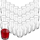 TANEMUDO 28 Pcs 6.5 oz Single Serving Wine Carafe Small Glass for Bars, Restaurants Carafe Individual Wine Refill Decanter for Parties, Tastings