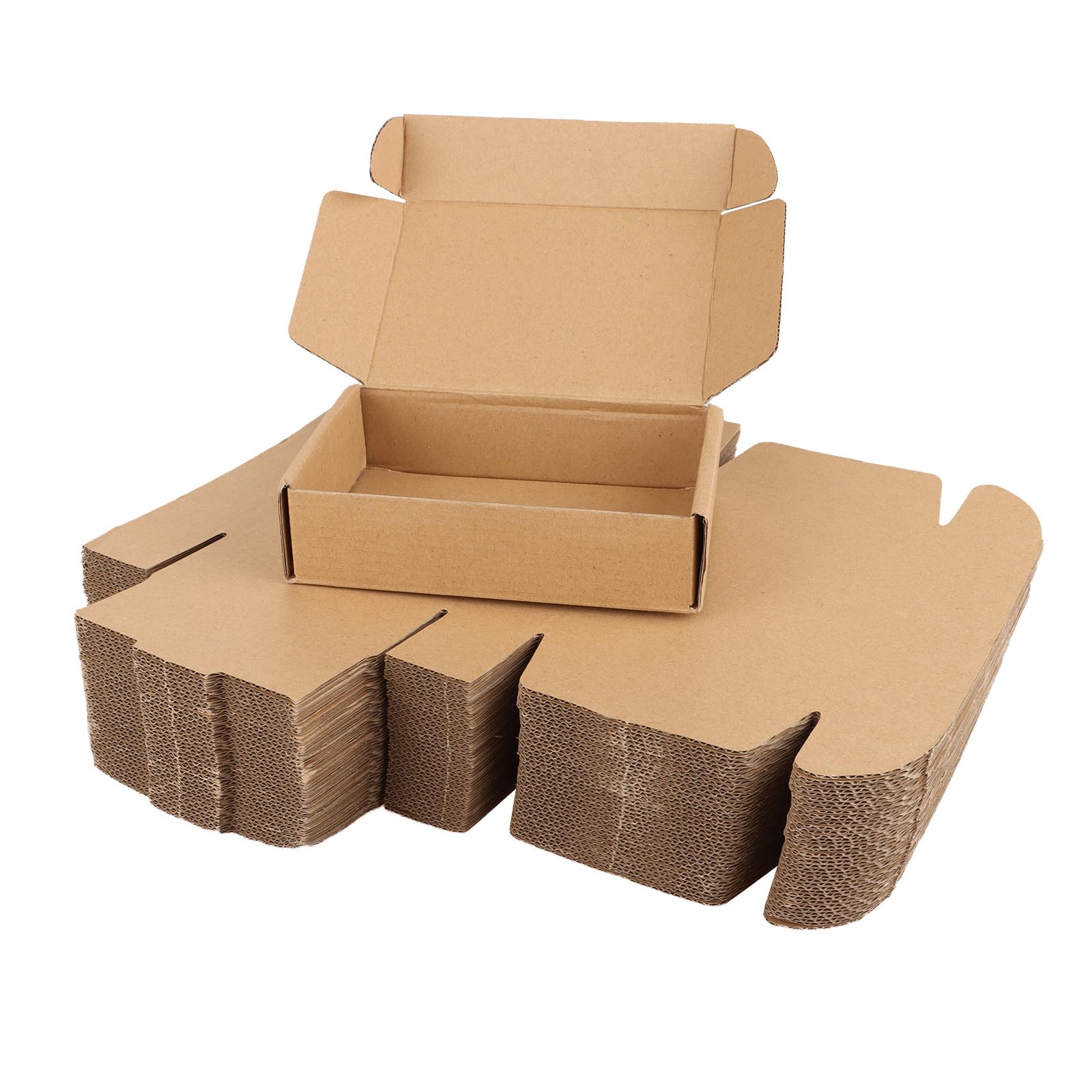 CYEER 50 Pack Small Cardboard Boxes for Posting, 15x10x4cm Postal Boxes Corrugated Cardboard Shipping Boxes, Small Parcel Postage Packaging Mailing Boxes for Business, Posting, Storing or Gift