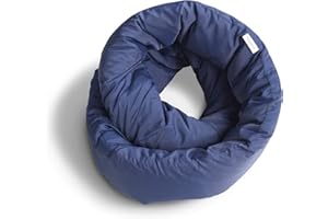 Huzi Infinity Pillow - Home Travel Soft Neck Scarf Support Sleep (Navy)