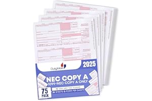 DUTYMARK 1099 NEC Copy A Forms 75 Forms (25 Sheets) Federal Income Laser Tax Forms, 2025