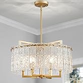 Shrine Lighting Crystal Chandeliers, Modern Luxury Style, Perfect Pendant Light Fixture for Living Space, D20'' × H4'', Adjus