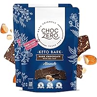 ChocZero's Keto Bark, Dark Chocolate Almonds with Sea Salt. Sugar Free, Low Carb. No Sugar Alcohols, No Artificial…