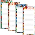 KiDEPOCH Magnet Notepads for Refrigerator, Magnetic To Do List Notepad for Grocery List, Magnetic Memo List Pad for Shopping List, Magnetic Memo pad, 60 Sheets per Pad - 3.5 x 9 Inch, Set of 4