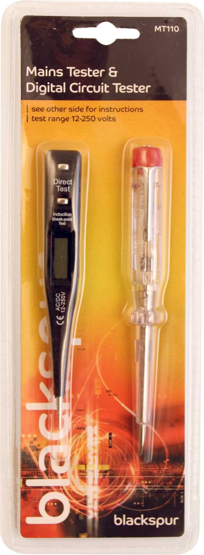 Blackspur BB-MT110 Mains Tester and Digital Circuit Tester Set
