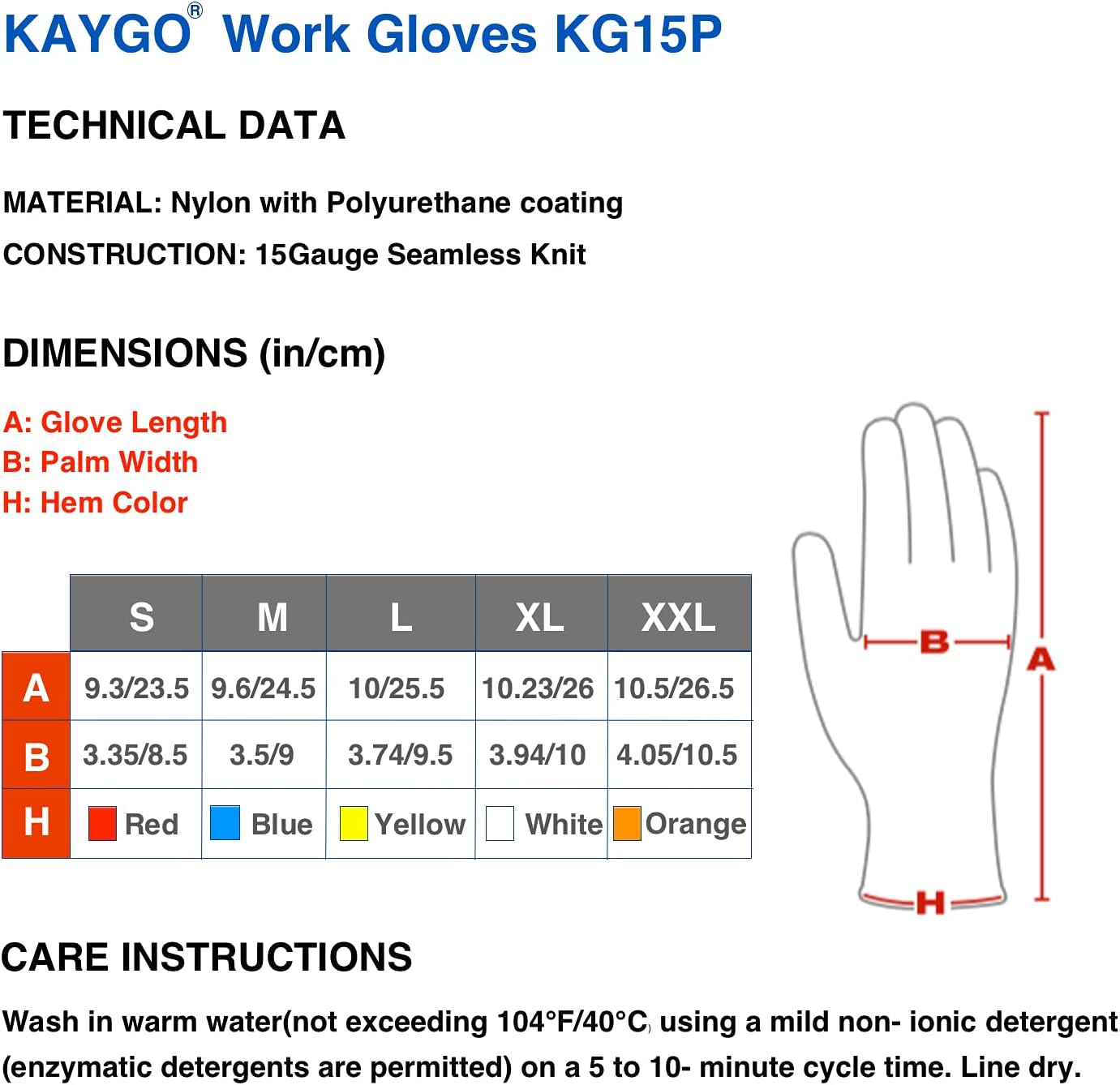 Work Gloves PU Coated-12 Pairs, KAYGO KG15P, Nylon Lite Polyurethane Safety Work Gloves, Gray Polyurethane Coated, Knit Wrist Cuff, Ideal for Light Duty Work (Large, Black) - - 