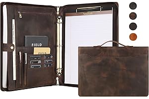 YLYYHH Personalized Padfolio for Men, 8.5 × 14” Legal Size Portfolio Organizer, Leather Binder 3 Ring, Clipboard Women, with 