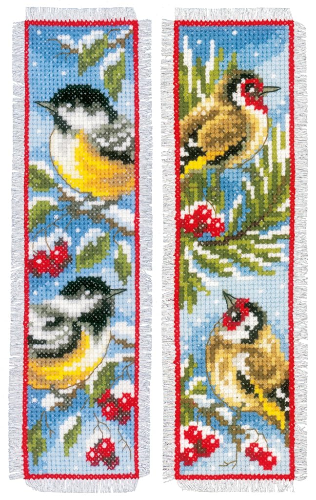 Vervaco Counted Cross Stitch Bookmark: Birds in Winter: Set of 2, Other, NA, 6 x 20cm