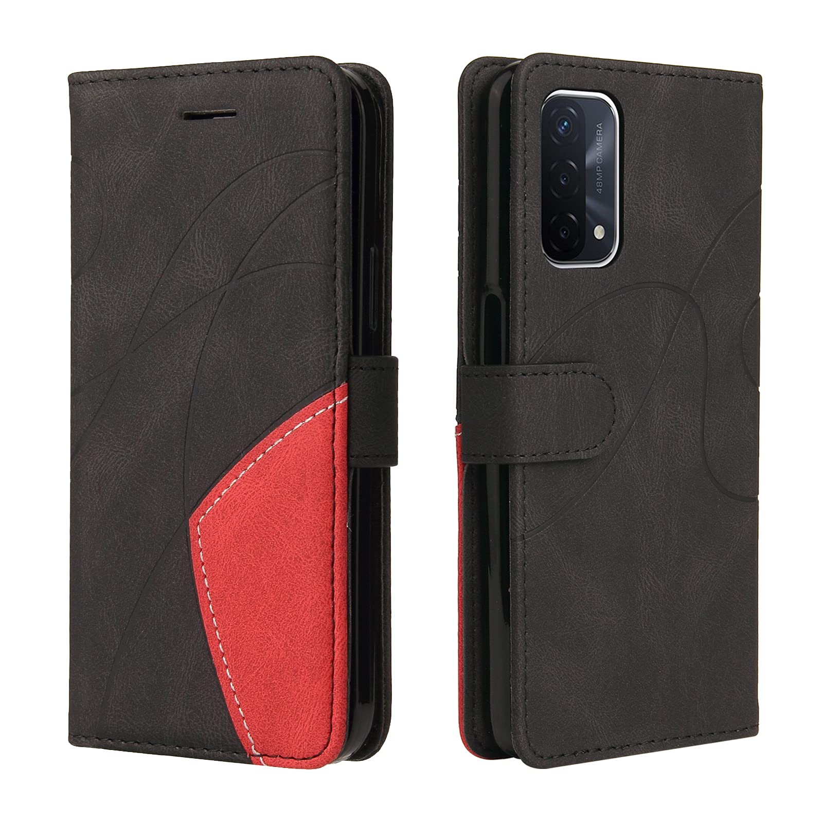 CXTcase for OPPO A74 5G/ A54 5G / A93 5G Case,Wallet PU Leather Flip Folio Case Cover with Card Holder Slots Magnetic Closure,Protective Phone Case for OPPO A74 5G/ A54 5G / A93 5G,Black — image 1